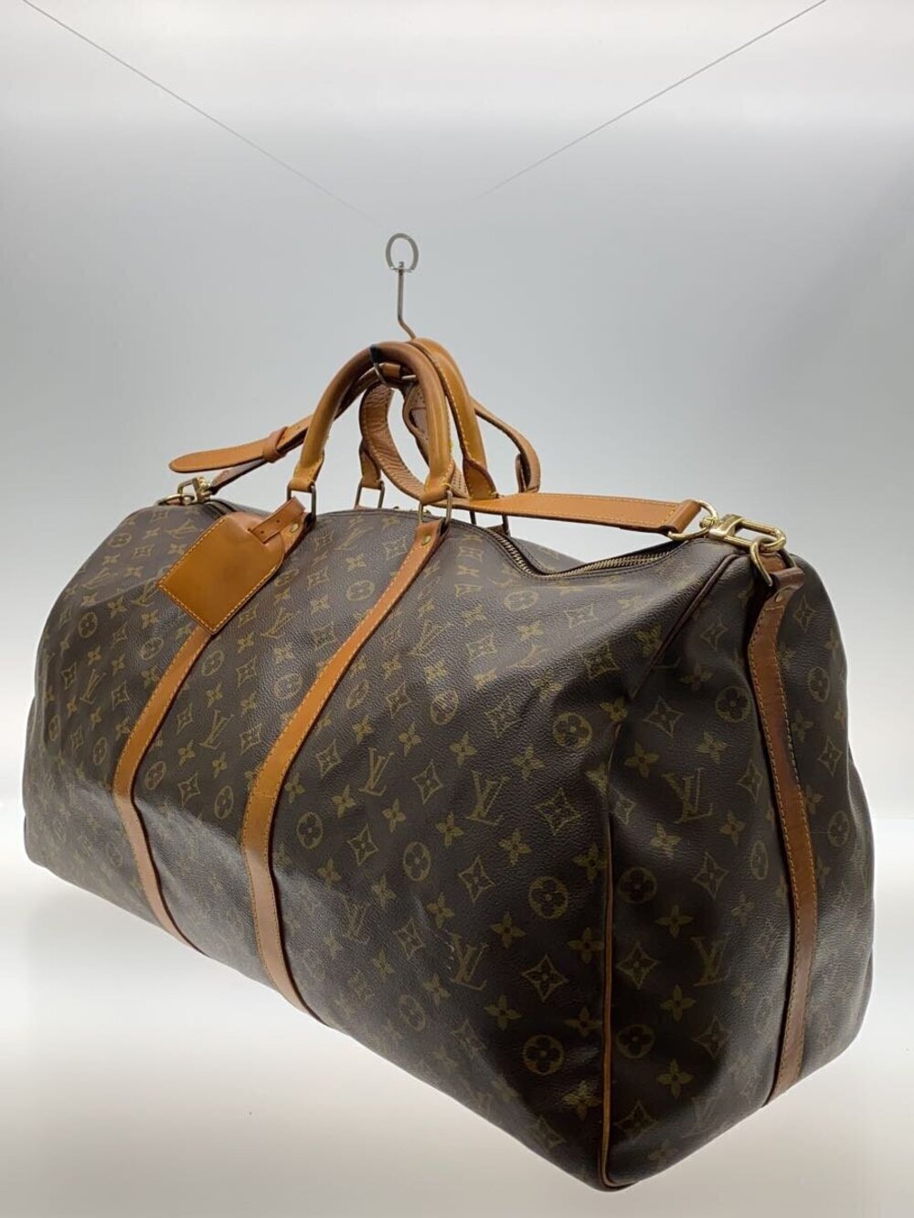 Louis Vuitton Monogram Canvas Keepall Brown Bandouliere Brown